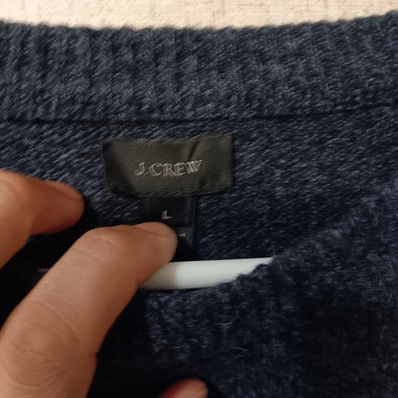 J. Crew Factory Men's Navy Crewneck Sweater Sz L - Picture 3 of 6